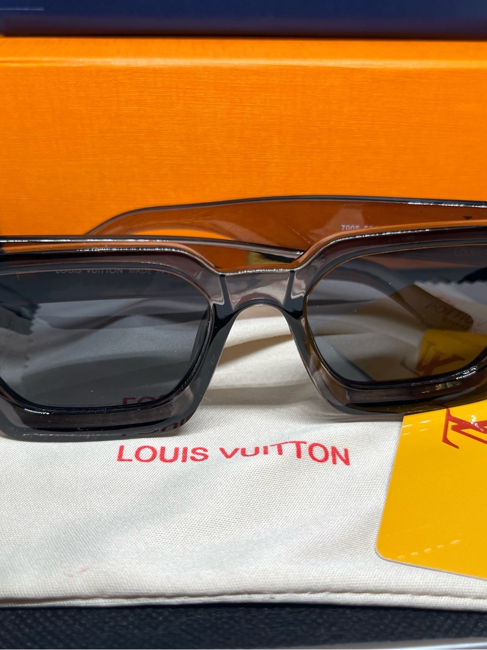 Louis Vuitton Black Smoke Rectangular Sunglasses